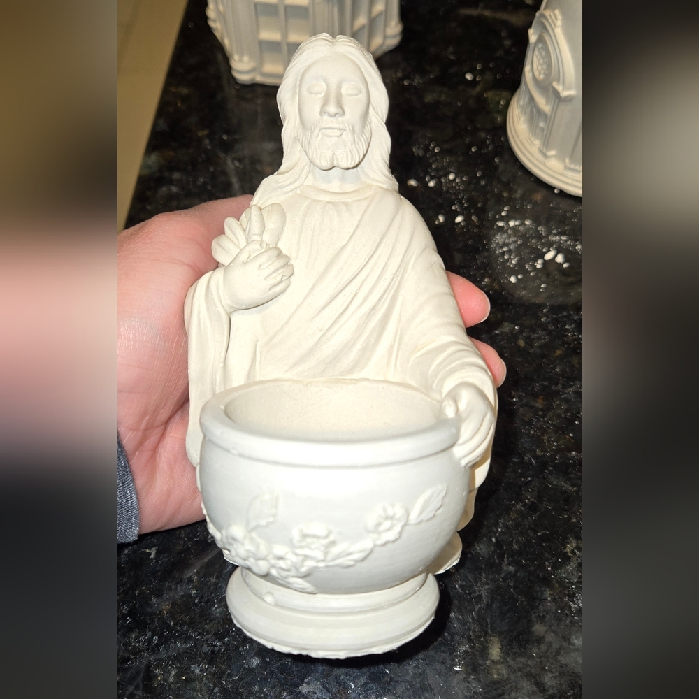 flowerpot in the shape of Jesus Christ